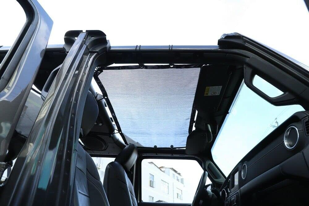 Copertura superiore del parasole del tetto in rete compatibile con Jeep Wrangler JL JLU 2018-2023 a 4 porte, protezione UV e riduzione del calore,Five pointed star