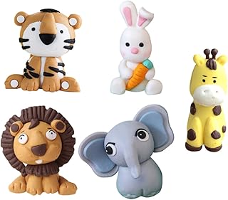 KOMBIUDA 5 Peças Decoração De Bolo Enfeites De Bolo Topper De Mesa Enfeite De Cupcake Toppers De Cupcake Decoração De Mesa Decoração De Mesa Figuras De Animais Da Selva Ornamento De Mesa