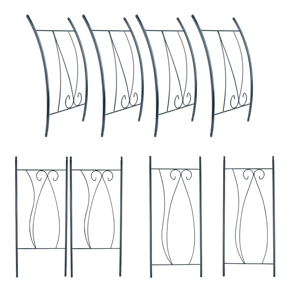 BAKAJI Arco Da Giardino Supporto Per Rose Piante Rampicanti In Metallo 153 x 35 x 233H cm Colore Verde Scuro
