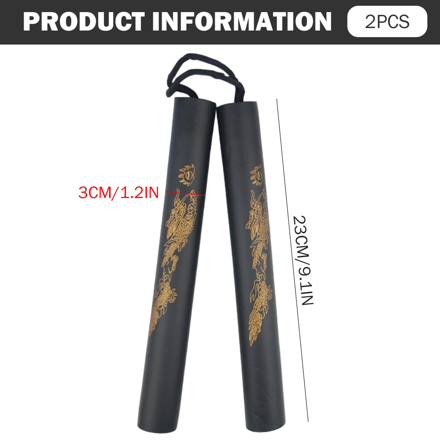 Nunchucks pour Enfants 2 pièces bâtons d'arts Martiaux en Mousse légère pour Enfants et débutants Pratique et entraînement