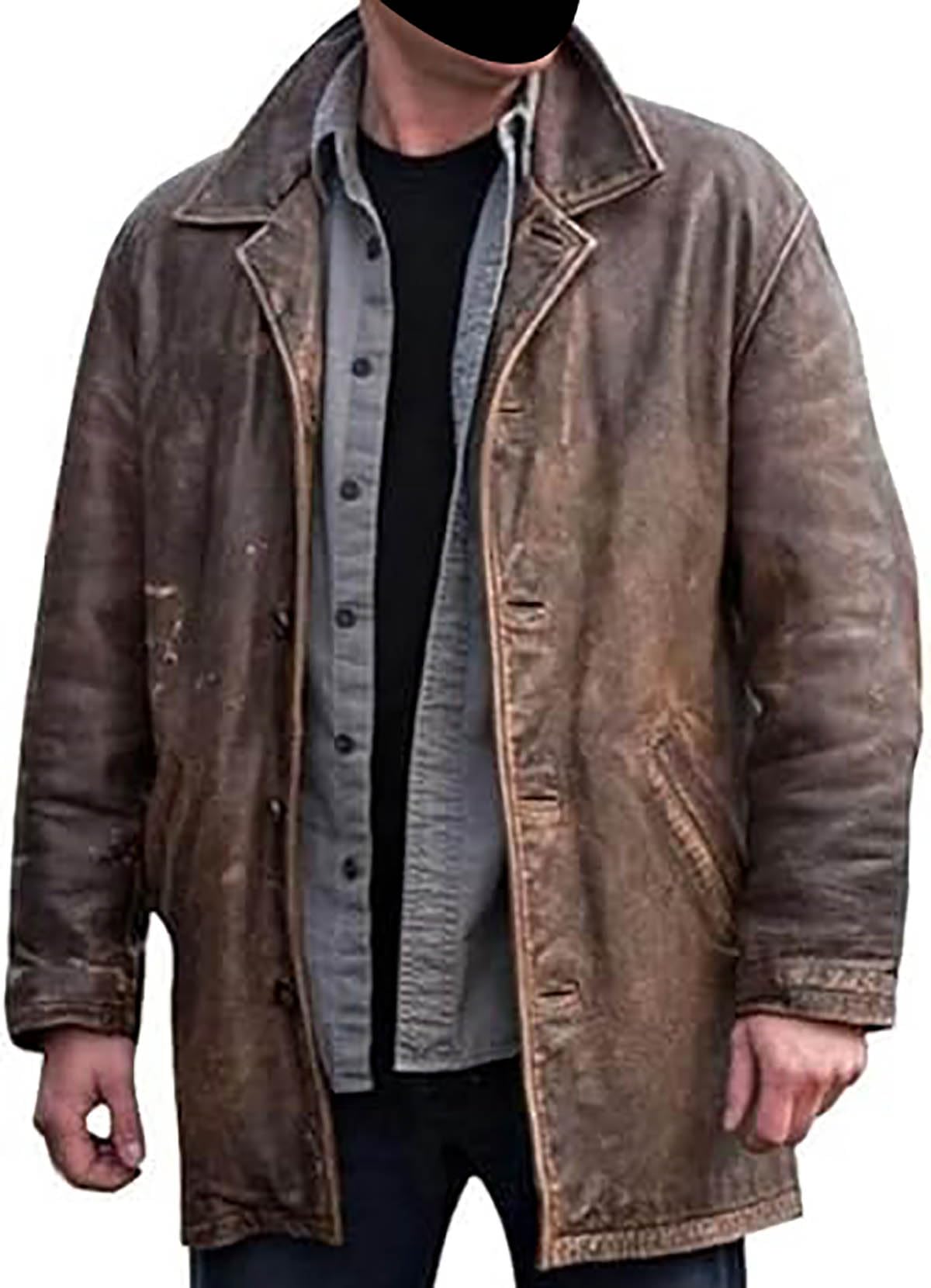 Męski Dean Winchester Vintage postarzana marynarka o długości 3 czwarte prawdziwej skóry płaszcz