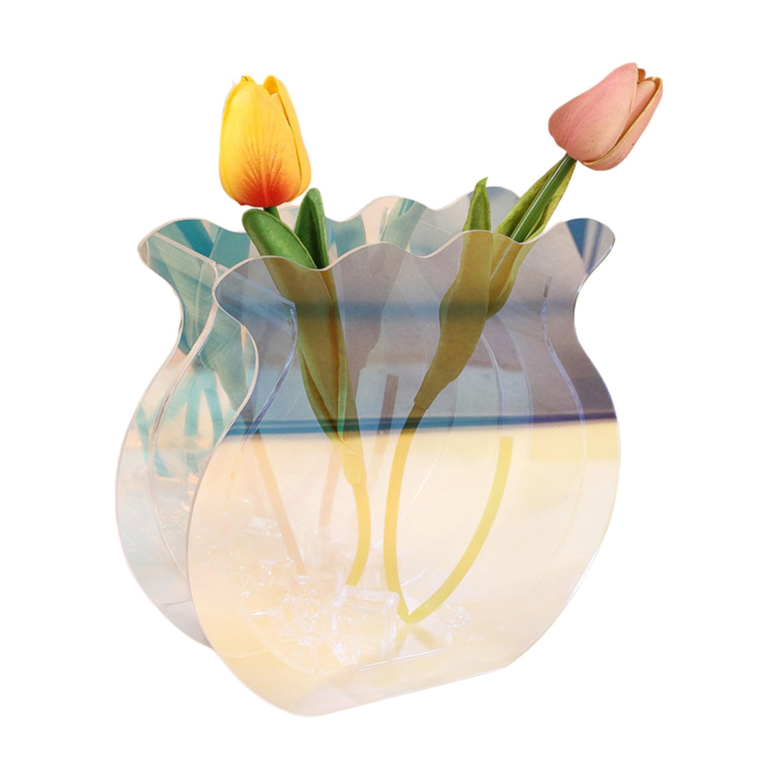 Tsophreniq Flower Vases Decorative Container Minimalists Fish Tanks for Florals Arrangement Shatterproof Home Offices Decors Clear Flower Vase