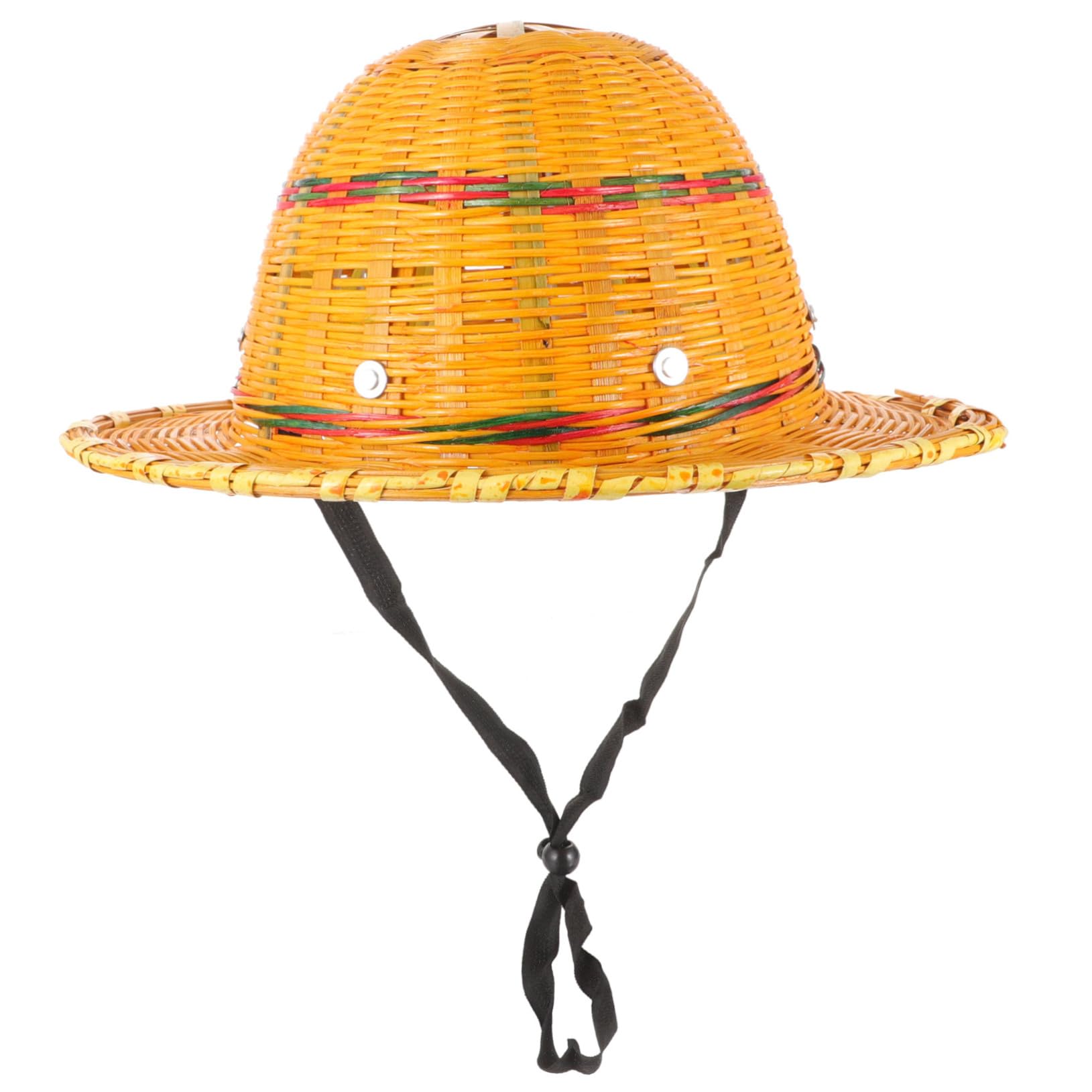 VALICLUD Sommer Schutzhelm aus Bambusgeflecht mit Verstärktem Stahlrand Atmungsaktiver Bauhelm für Sichere und Komfortable Nutzung Baustellen