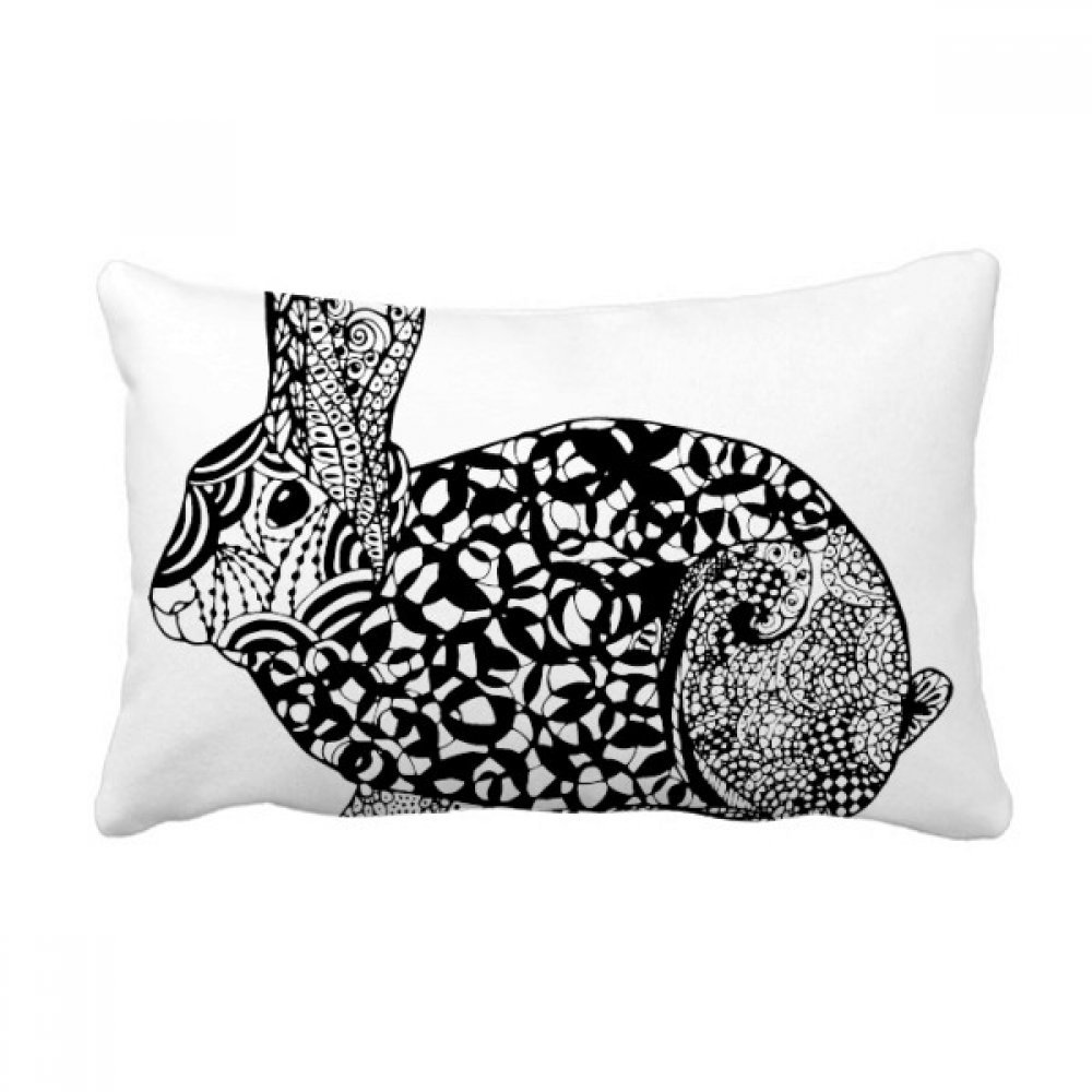 Oreiller lombaire motif lapin taie et insert pour décoration de canapé