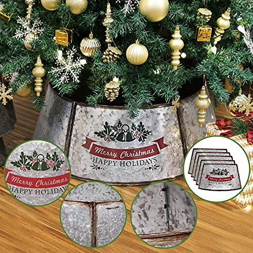 Darnassus Metal Christmas Tree Collar Christmas Tree Ring,29.1 Inch Diameter Base For Large Trees And Holiday Tree Skirt Decoration,5-Panel Version thumb #4
