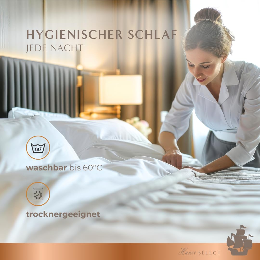 Hanse Select Bettdecke Federfrei 240x220 cm – Bettdecke mit perfektem Schlafklima wie im Luxushotel – mit High-Tech-3D-Luxus-Synthetik Faser, Made in Germany, Wärmeklasse: Normal
