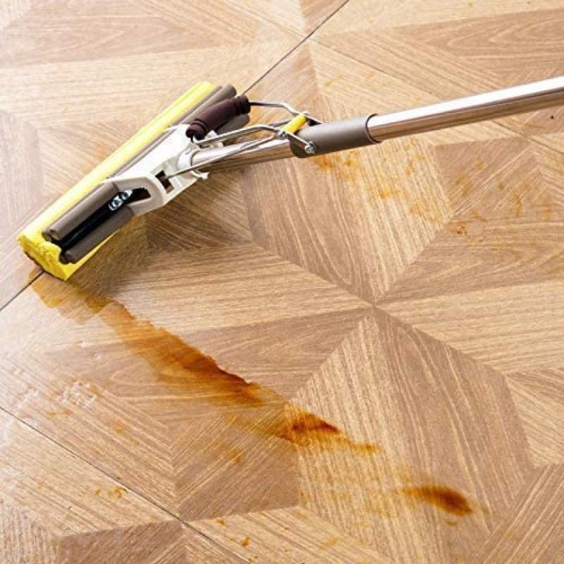 Image of Foam Mop with Super Absorbent Roller Sponge, Floor Cleaning Mop with Extendable Handle for Tiles, Kitchen, Bathroom & Home Cleaning