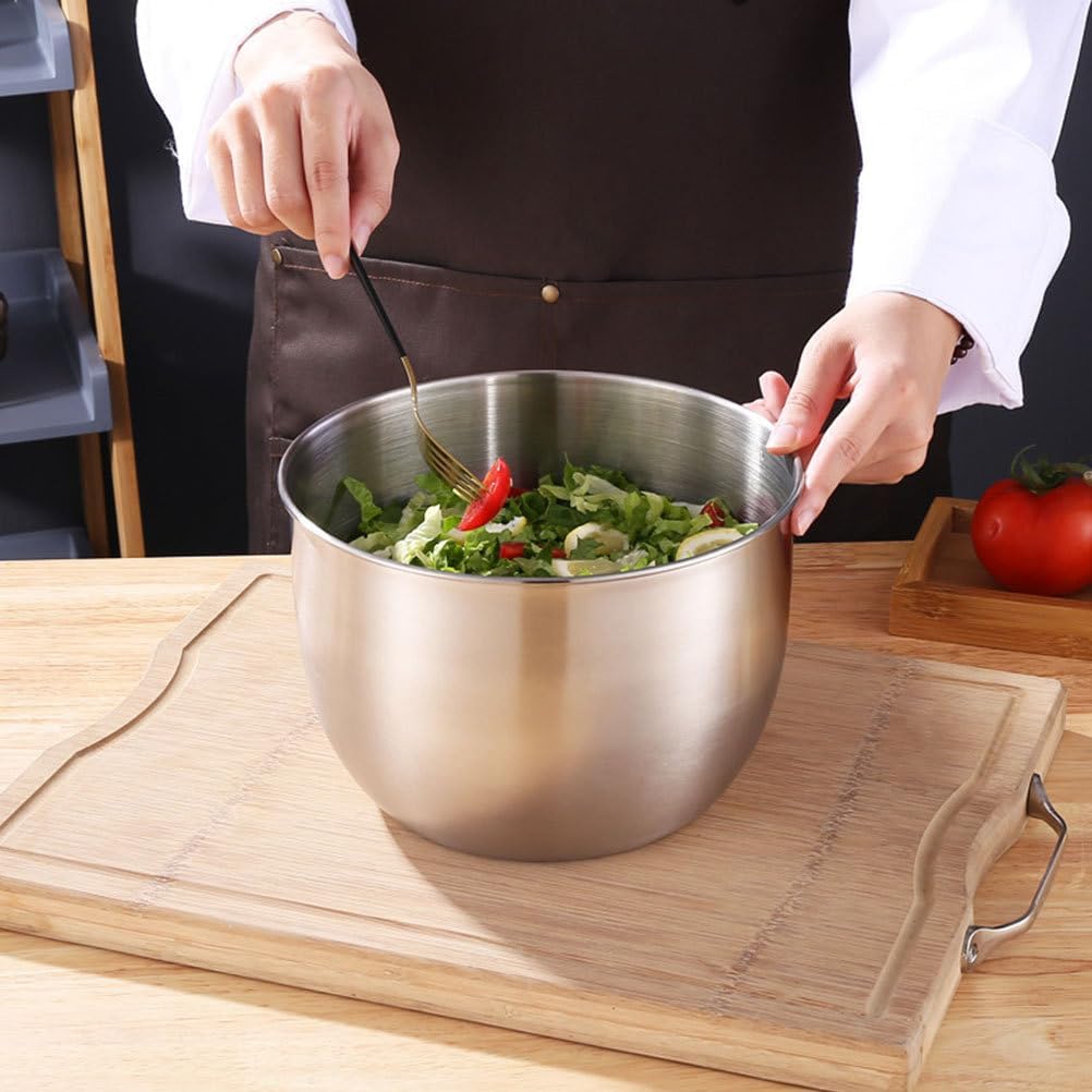 Yardwe 3 Quart Stainless Steel Egg Mixing Bowl with Lid Deep Covered Kitchen Mixing Bowl for Baking Salad Marinating and Food Prep Non-Splash Design with Stable Flat Base 7.48 Inch