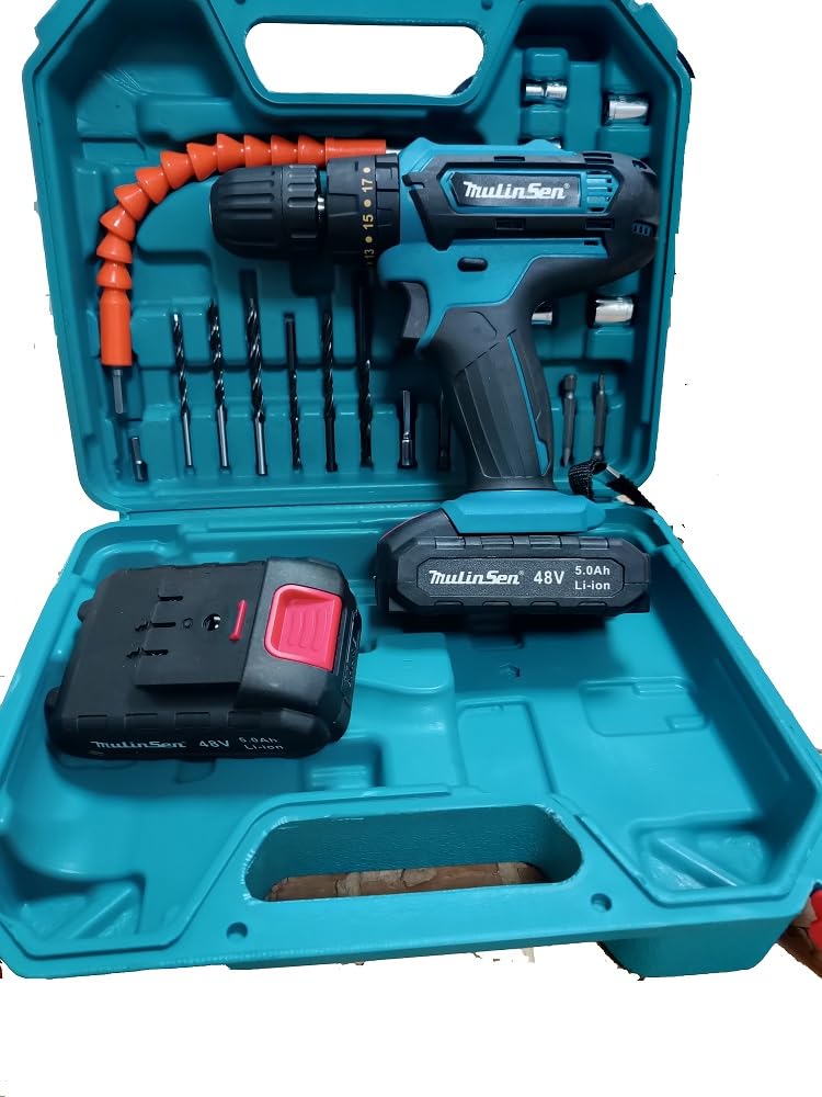 Trapano Avvitatore Batteria Litio Valex Family-Tech 214 Con 2 Batterie 144 Volt 9259217