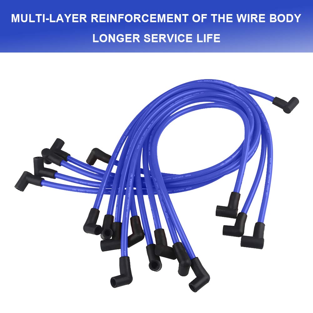 Authentic Guaranteed MAS 8mm Spark Plug Wire Compatible with GMC Chevrolet Ford SBC BBC Straight