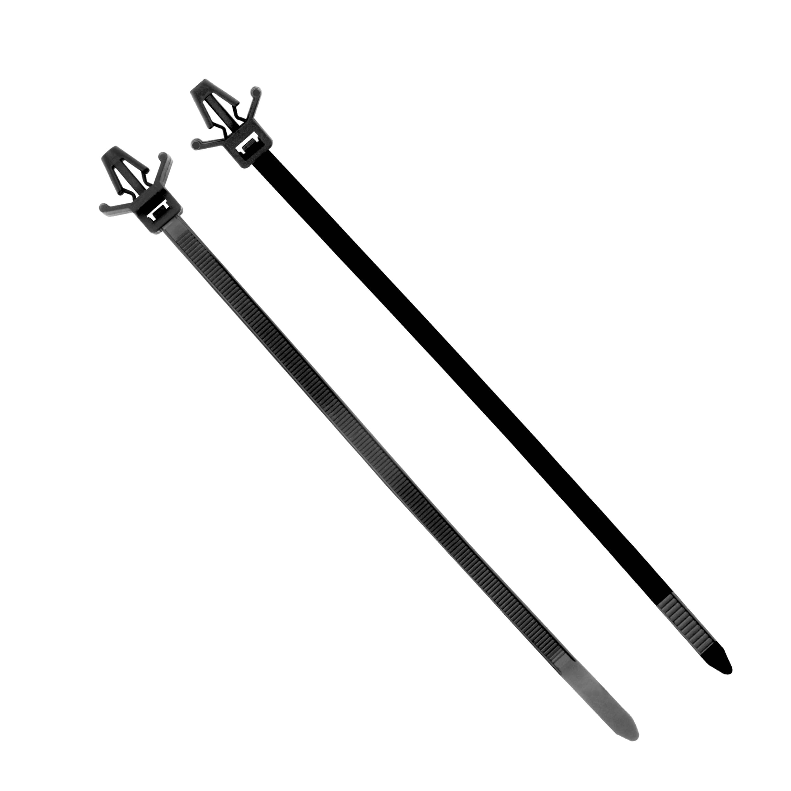 100 bridas de cable de nailon UV con cabeza de flecha, soporte de empuje de 22,7 kg, 18,2 cm, color negro