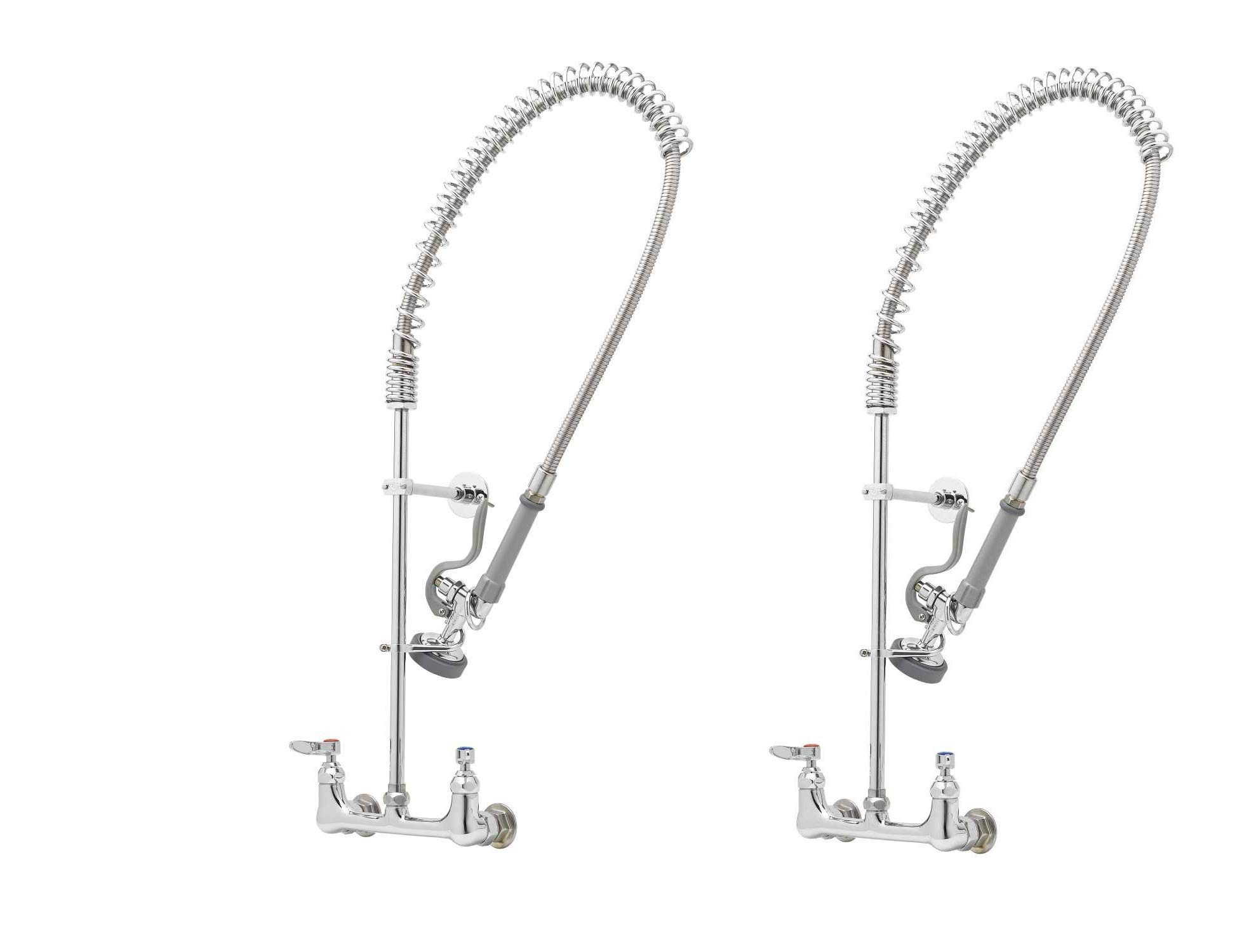 Easy Install Wall Mount Pre-Rinse Faucet for Commercial Kitchens. Includes Wall Bracket and Sprayer Meets New DOE Requirements with a 1.15 GPM Flow Rate (Pack of 2) by T&S Brass –