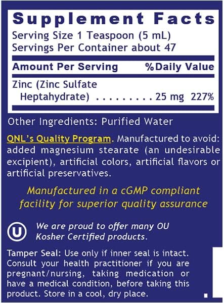 Quantum Zinc - Highly Absorbable Liquid Zinc for Optimal Immune Support & Whole Body Wellness - Immunity Mineral Supplements for The Entire Family - 8 fl. Oz. Vegan Zinc Supplement