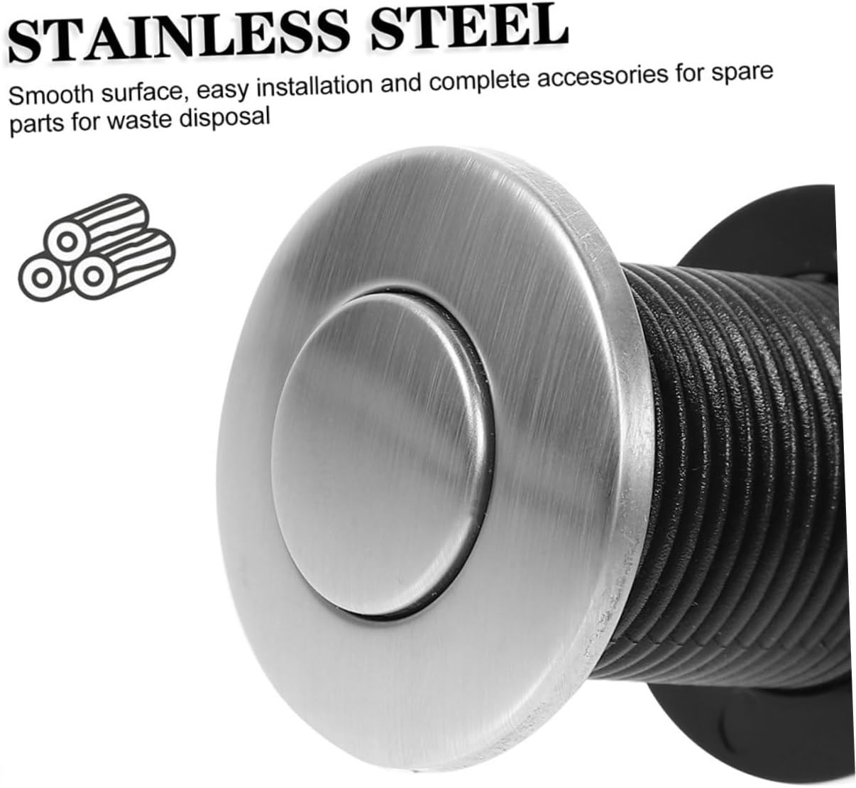 Homoyoyo 2pcs Practical Bathtub Garbage Disposal Part Air Replacement Button Easy Install Flexible Use