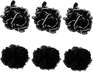 FRCOLOR 6 Pcs Bamboo Charcoal Bath Ball Bath Loofah Shower Loofah Puffs Shower Loofah Sponge Baby Bath Rinser Bath Balls Bath Scrubbers Shower Sponges for Men Mesh Bath Sponges Bath Puffs