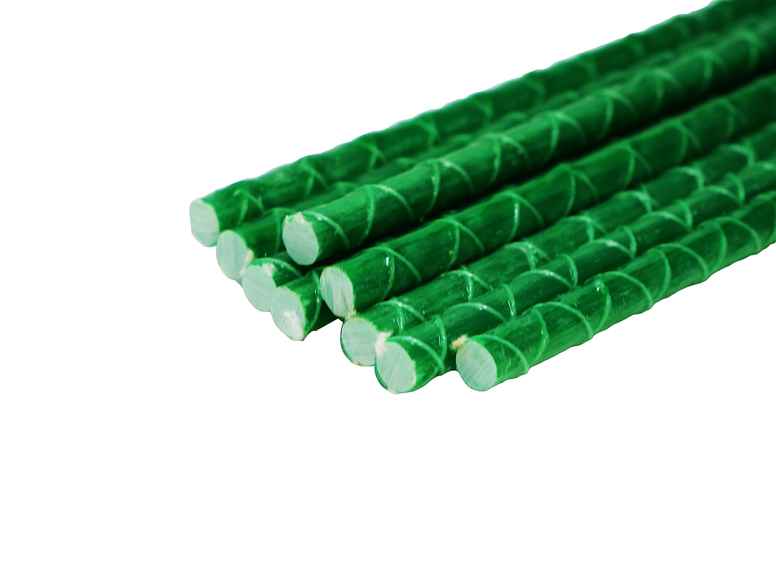 Little Tree Fiberglass Environment Friendly Garden stakes - 4-ft Durable and Lightweight Tomato, Tree, Strawberry, Plant, Fencing Stakes with patterned surface (Pack of 20) Green