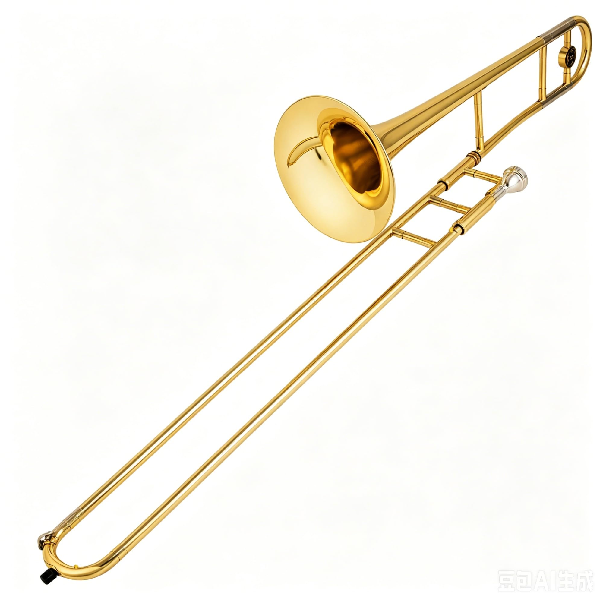 E-płaski puzon altowy dla początkujących, mosiężny instrument muzyczny, puzon ze złotym lakierem ze specjalną torbą