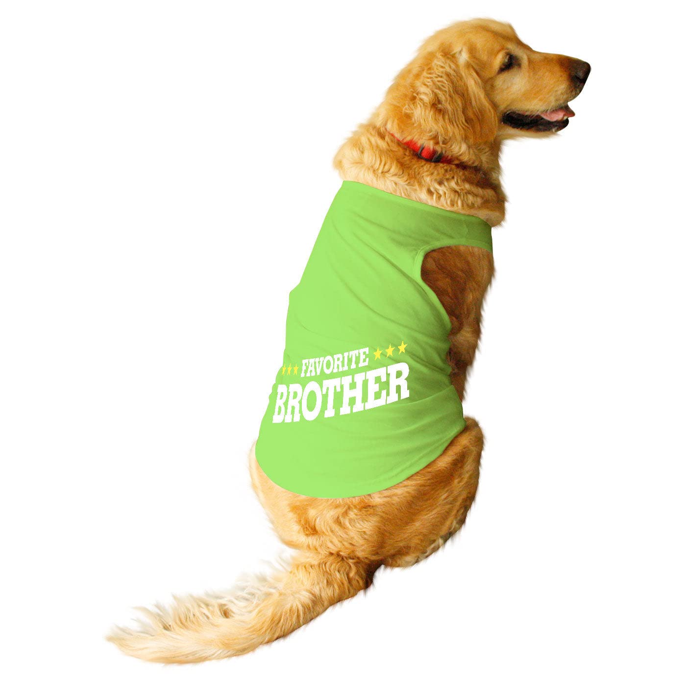 Ruse Pet Favourite Brother Printed Dog Round Neck Sleeveless Vest Tank T-Shirt/Tees Apparel/Clothes/Tees Gift for Dogs(Lime Green/XS) (B0B84Y5Z7X) Amazon Price History, Amazon Price Tracker