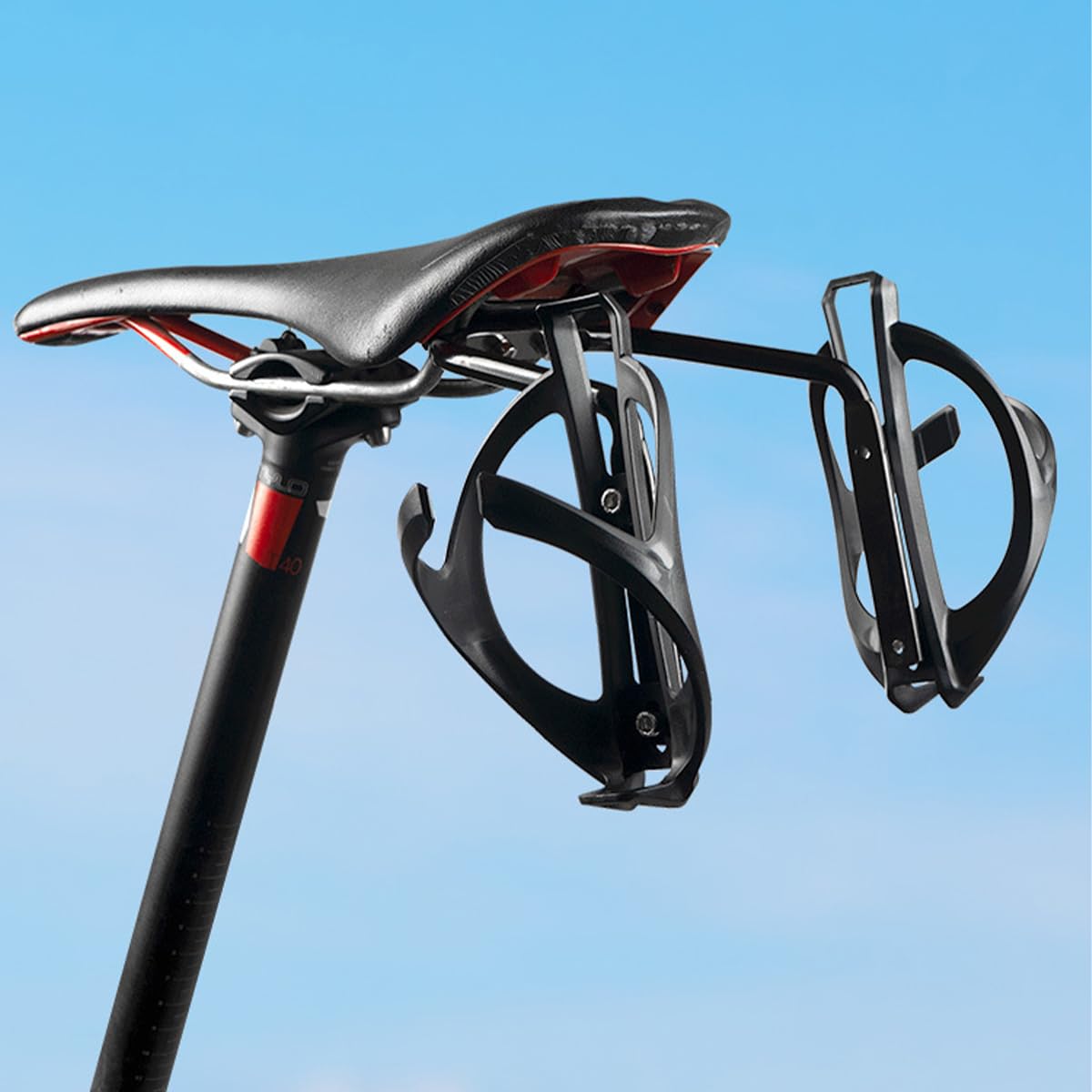 Namvo Support de sacoche de vélo, stabilisateur, tige de selle avec porte-bouteille double face, support de selle de vélo arrière pour sac de selle anti-shake
