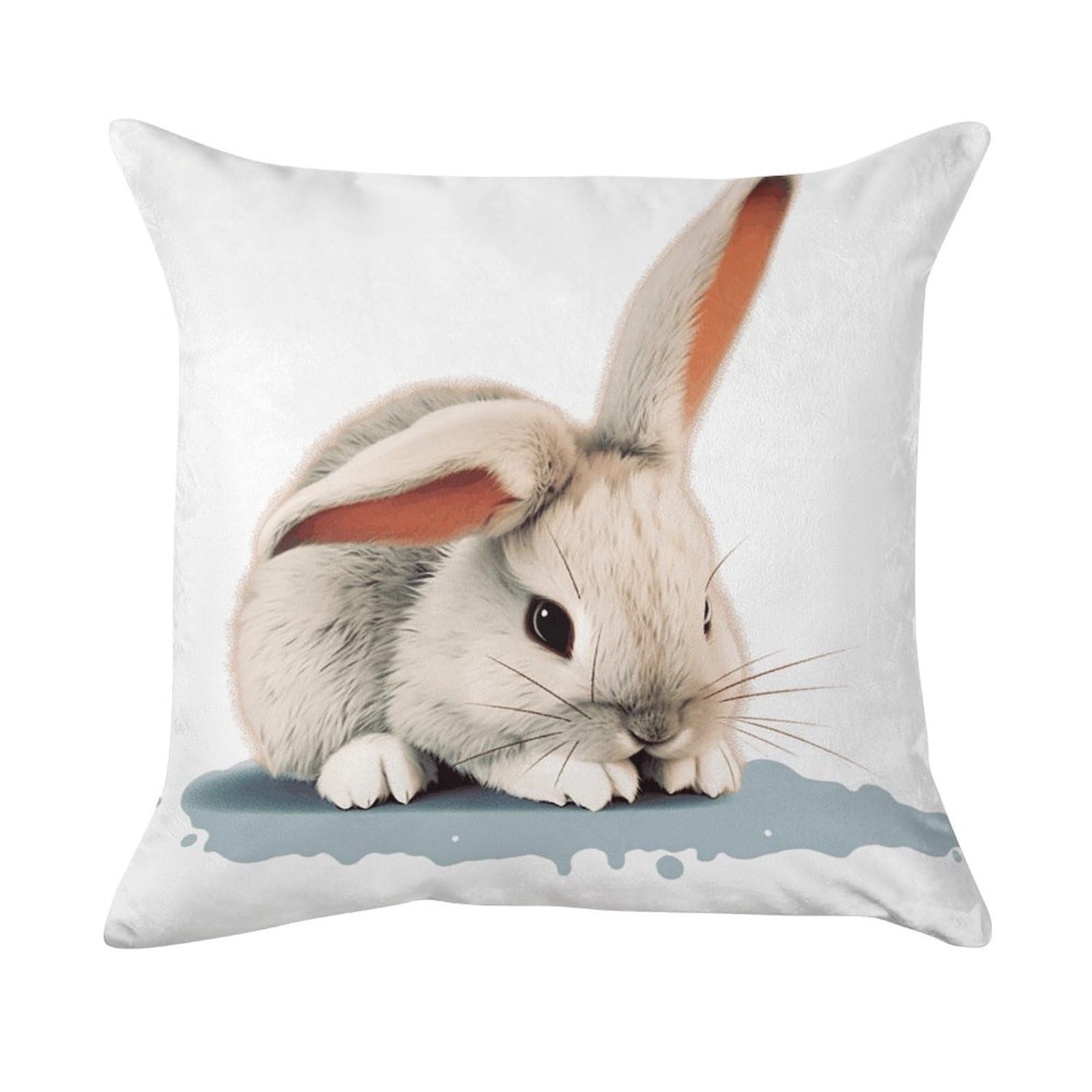 FekiLoot Cry Rabbit Pillowcase Velvet Throw Pillow Cover Ultra Soft Lumbar Pillow Shells Square Cushion Cases with Zipper Luxury Cozy Pillows Shams for All Seasons