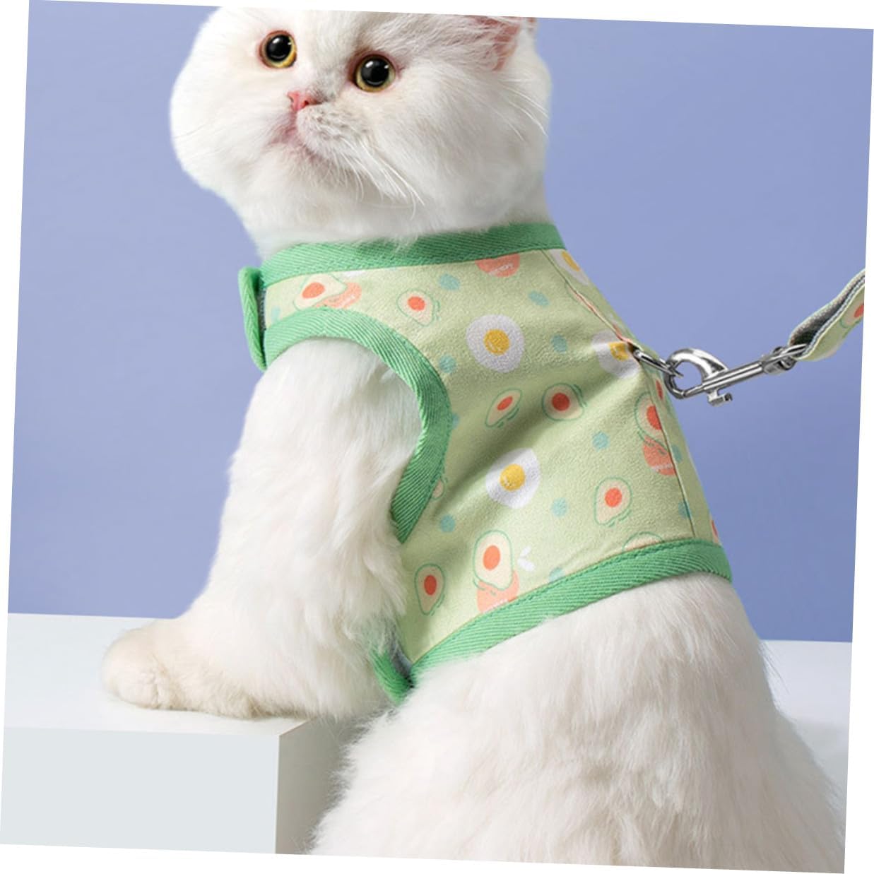 Cabilock Cat Harness and Leash Kitten Avocado Pattern Breathable Mesh Vest Medium Size for 6-9 Lbs Cats Comfortable Walking Outdoor Pet Supplies