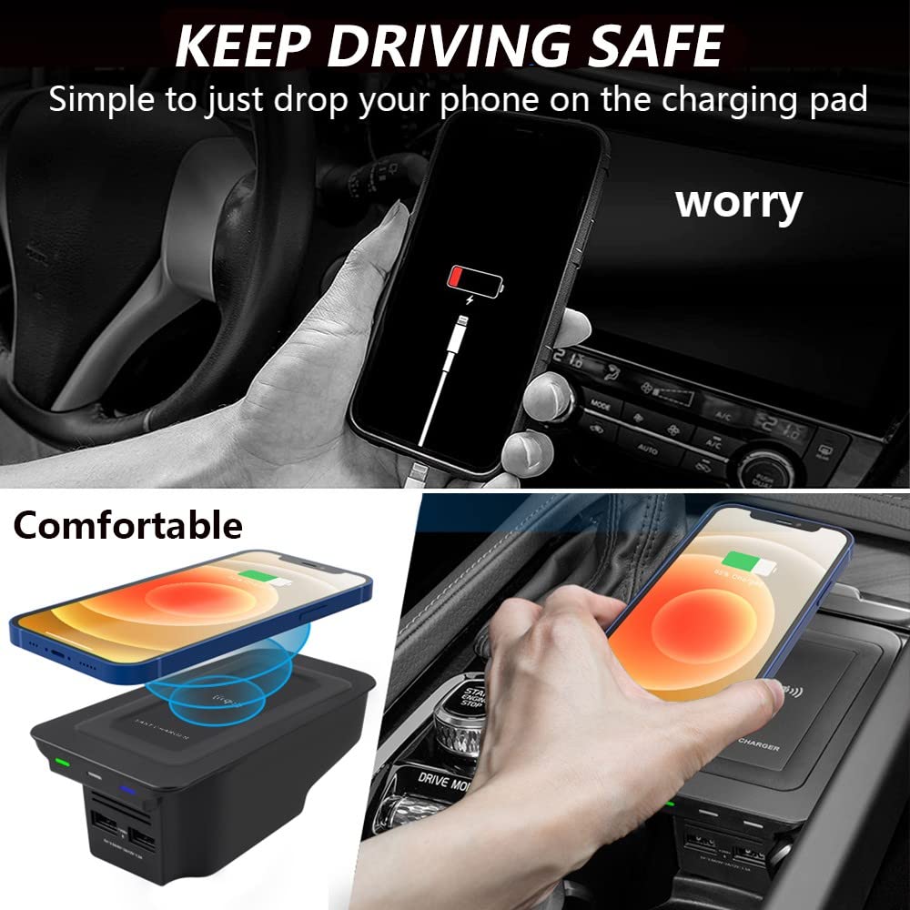 Caricabatterie Wireless Per Auto, 10 W Per Ricarica Rapida, Tappetino In Silicone Antiscivolo E Antiurto Supporto Per Telefono 12 Pro 87525552