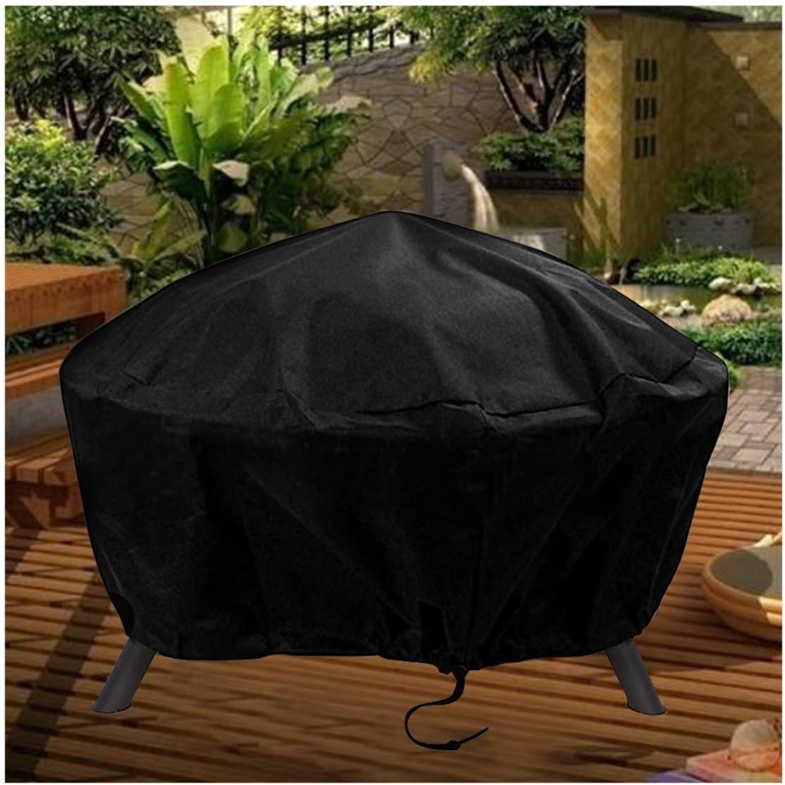 Housse de brasero ronde de 147,3 cm de diamètre, 147,3 x 61 cm, imperméable, pour foyer de terrasse, couverture complète, anti-poussière et anti-UV