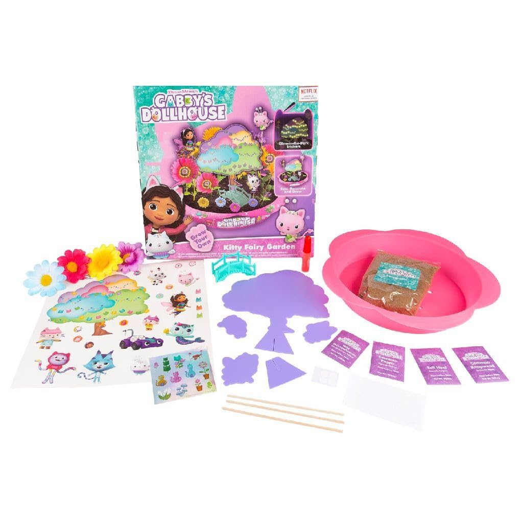 RMS International Gabby's Dollhouse Grow Your Own Kitty Fairy Garden Flowers Children's Nature Toy 3+ (70-0006)
