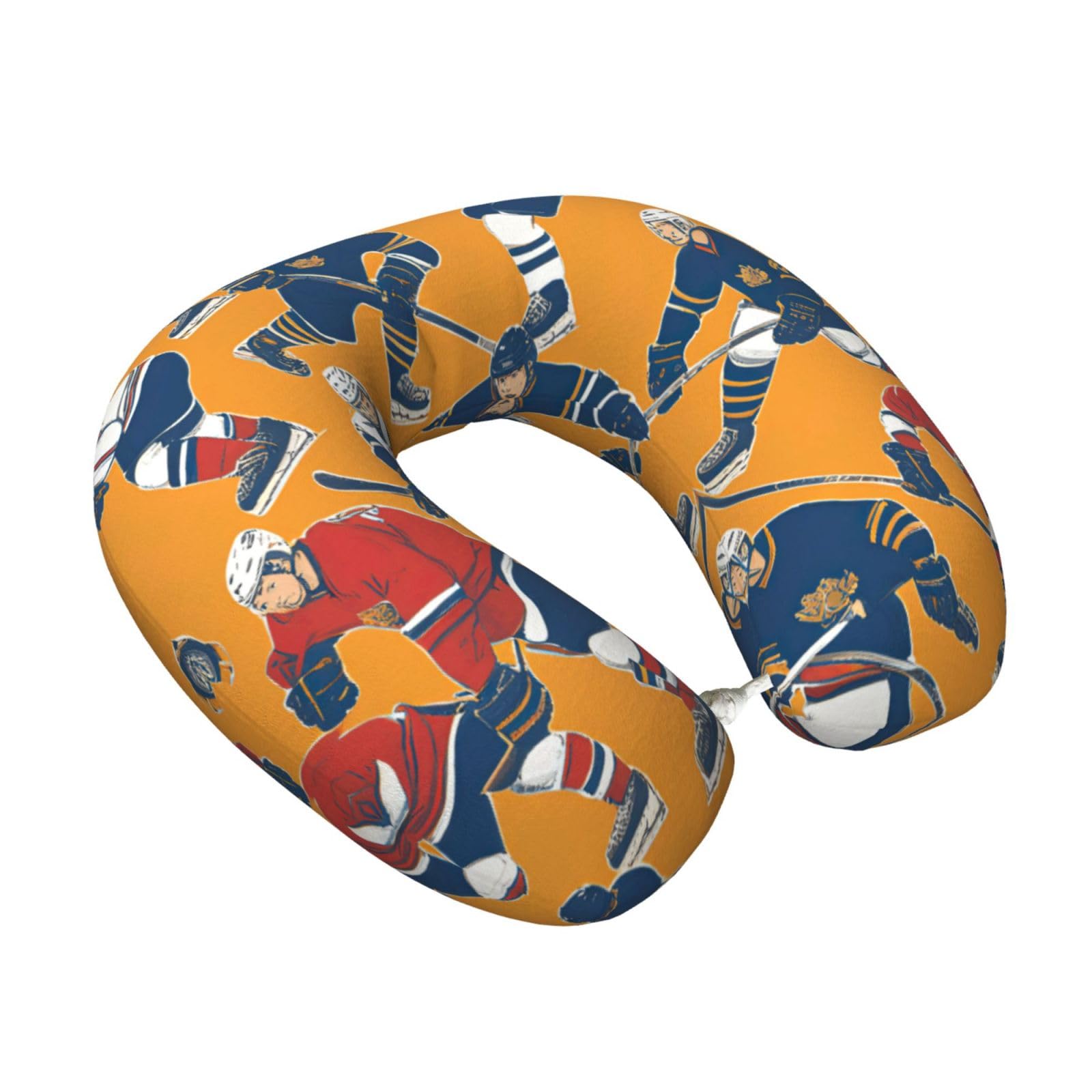 Yyoretp hockey Print Travel Pillow Pure Memory Foam Neck Pillows Portable Headrest for Airplane