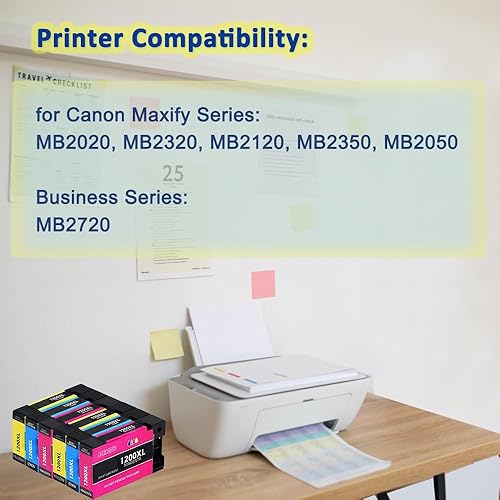 Miniatura 2 de 1200XL - Cartucho de tinta de repuesto compatible con impresoras Canon 1200XL PGI-1200 PGI1200XL trabajado para impresoras MAXIFY MB2720 MB2120