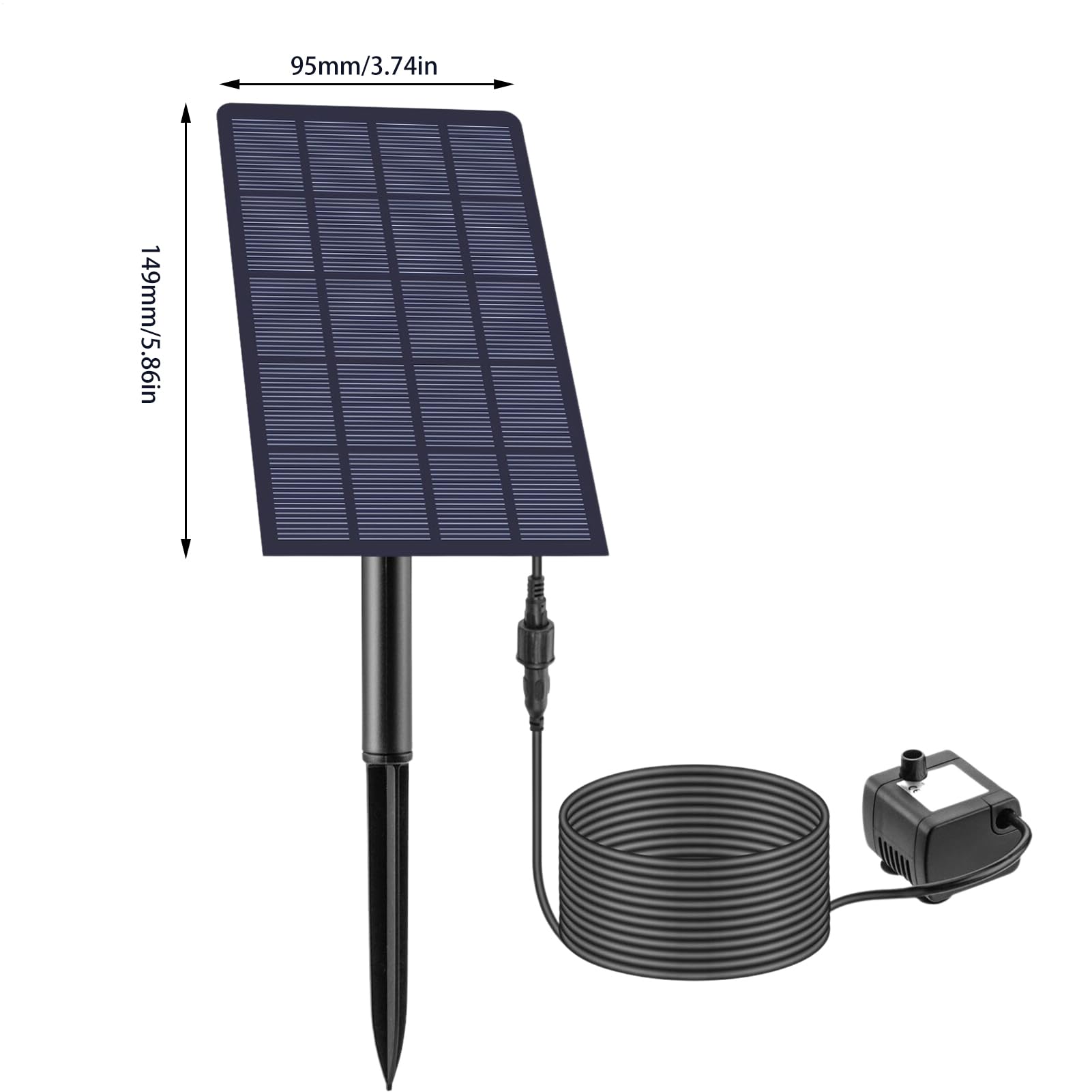 Aeratore Per Laghetto Con Pannello Solare, 2.5W Pompa Solare Ossigeno Per Laghetto Fontana, Con Tubo Di Ossigeno E Pietra Della Bolla Per Circolazione Ossigenante Aerazione Laghetti Da Pesca, Giardino