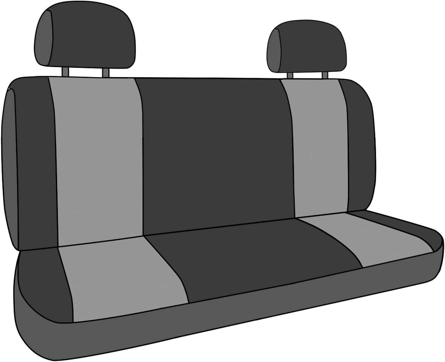 CalTrend Front Solid Bench Seats, Microsuede Seat Covers for 1982-1993 Chevrolet S10 Light Grey Light Grey Insert with Black Trim