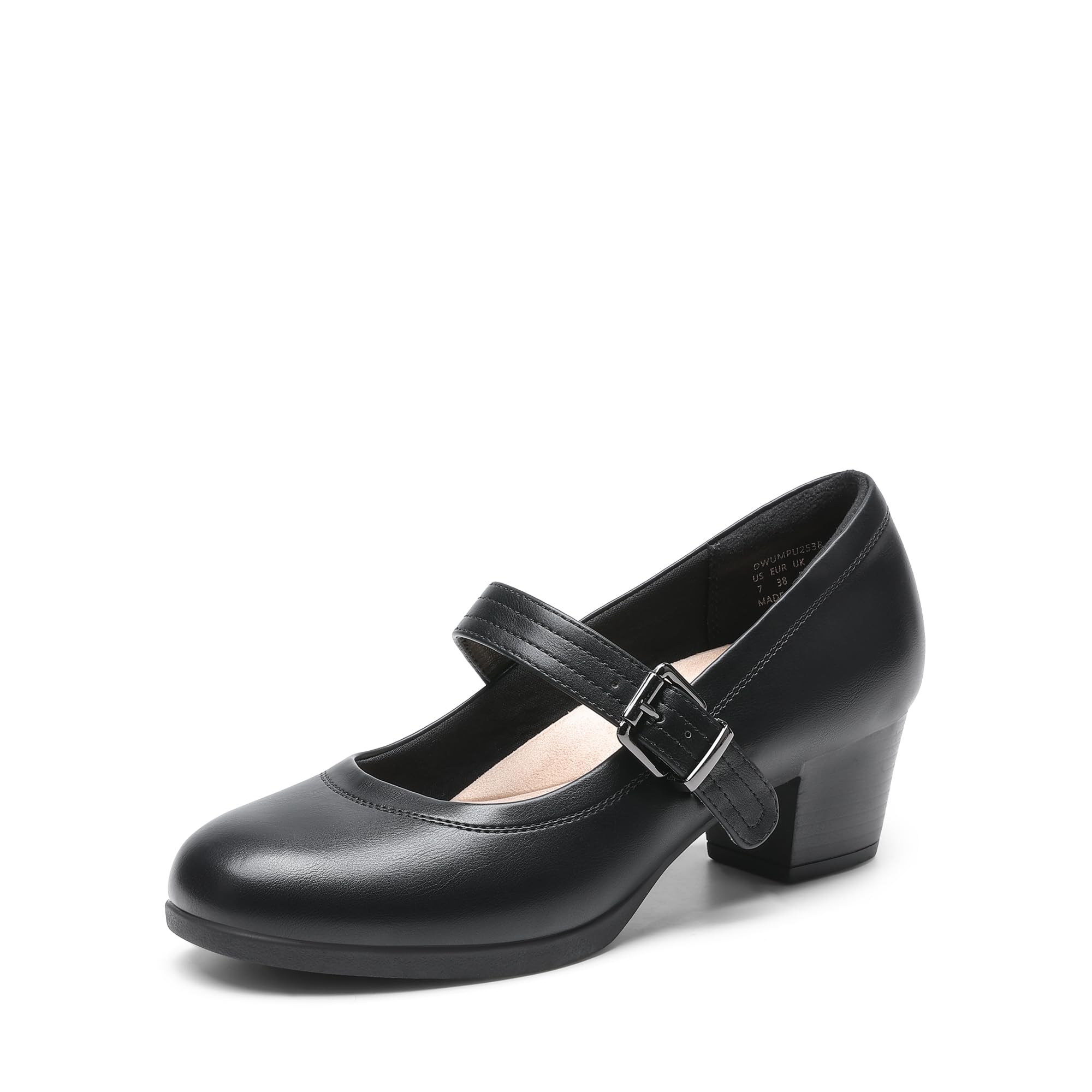 DREAM PAIRS Zapatos de Tacón Bajo Clásicos Mujer Mary Jane Zapatos de Salón de Tacón Ancho con Plantilla Acolchada