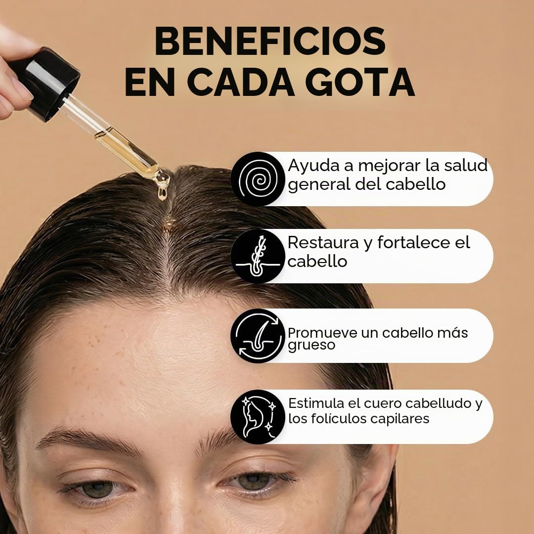 MOERIE serum anticaída y serum crecimiento cabello - Tratamiento anticaída para el cabello delgado - Alternativa al hair oil y el aceite capilar para crecimiento cabello - efectivo y natural - 50ml