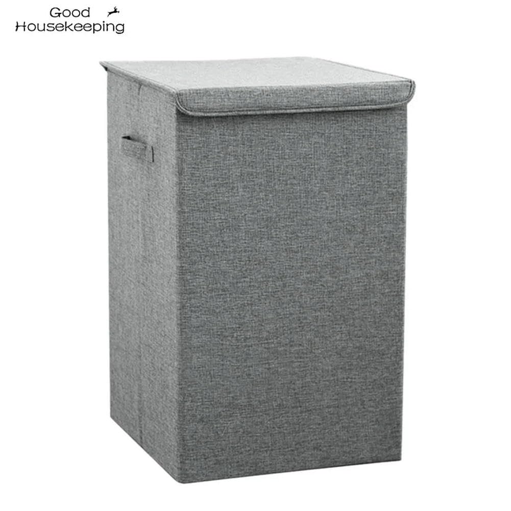 Cesta de algodón para la colada con cubierta, cesta grande para la colada del baño, cesta de almacenamiento para la cocina, cesta para la colada impermeable plegable para el hogar