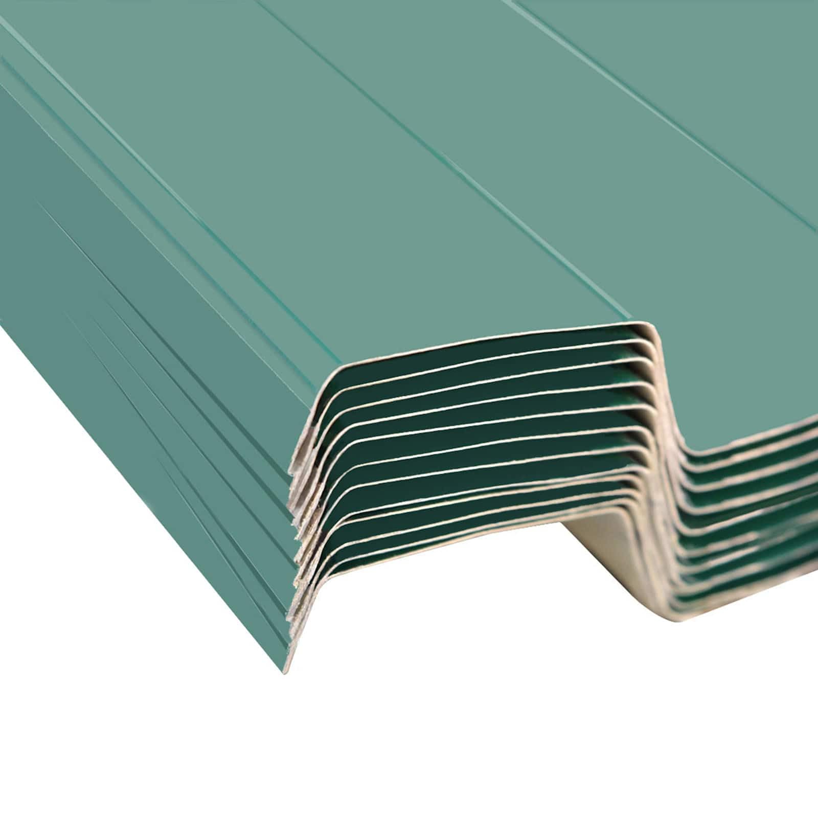 Panel de techo de acero galvanizado, 12 unidades, color verde, 129 x 45 cm, para cobertizos y garajes