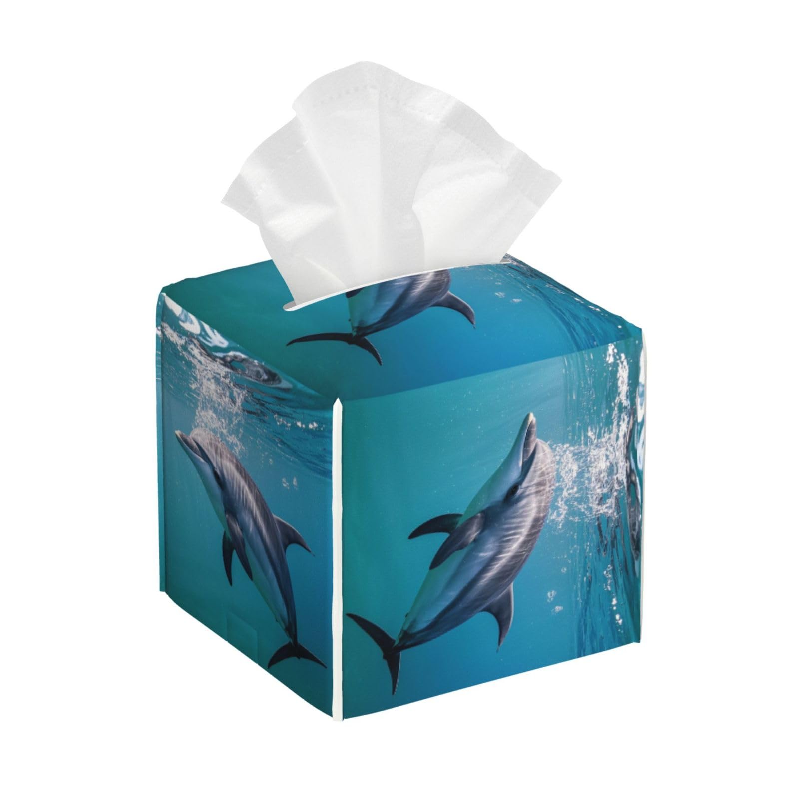 Sea Dolphin Tissue Box Cover Square Cube Boxes