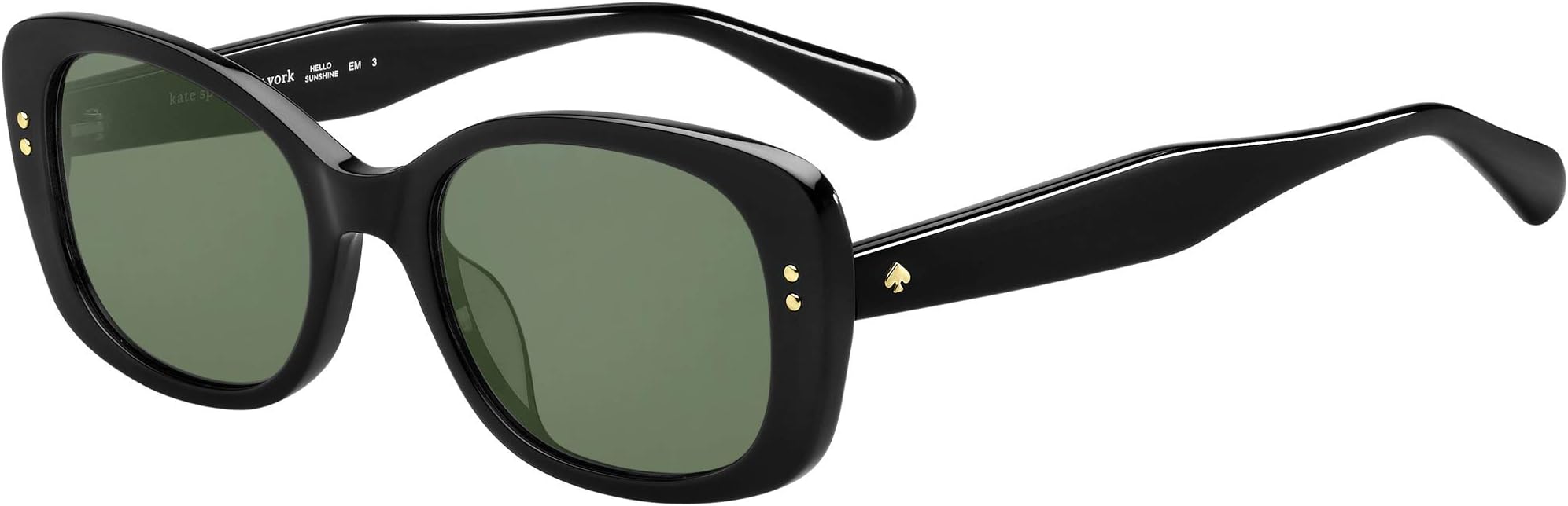 Kate Spade New YorkWomen's Citiani/G/S Rectangular Sunglasses, Black/Green, 53mm, 20mm