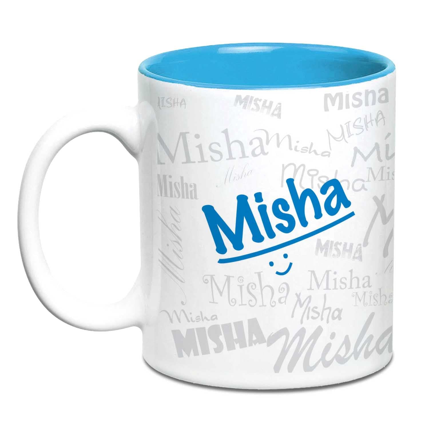 Hot Muggs Me Graffiti Mug - Misha Personalised Name Ceramic, 315ml, 1 Unit