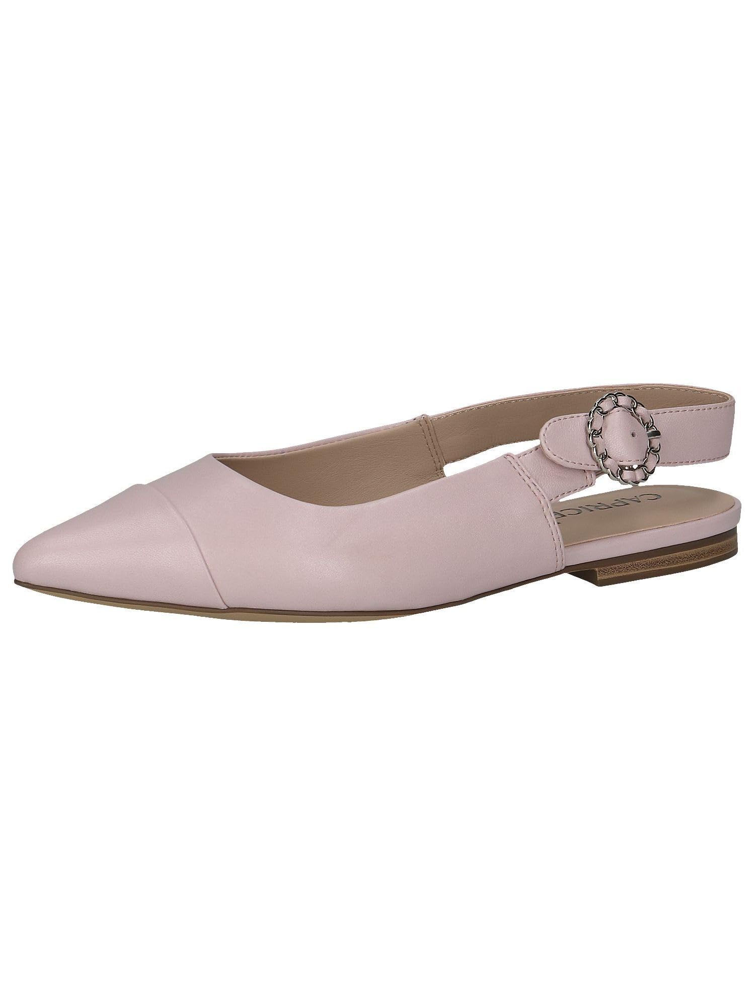 CAPRICE Women Slingback Pumps Leather Pointed, Pink (Lt.Purple Perl), 5.5 UK