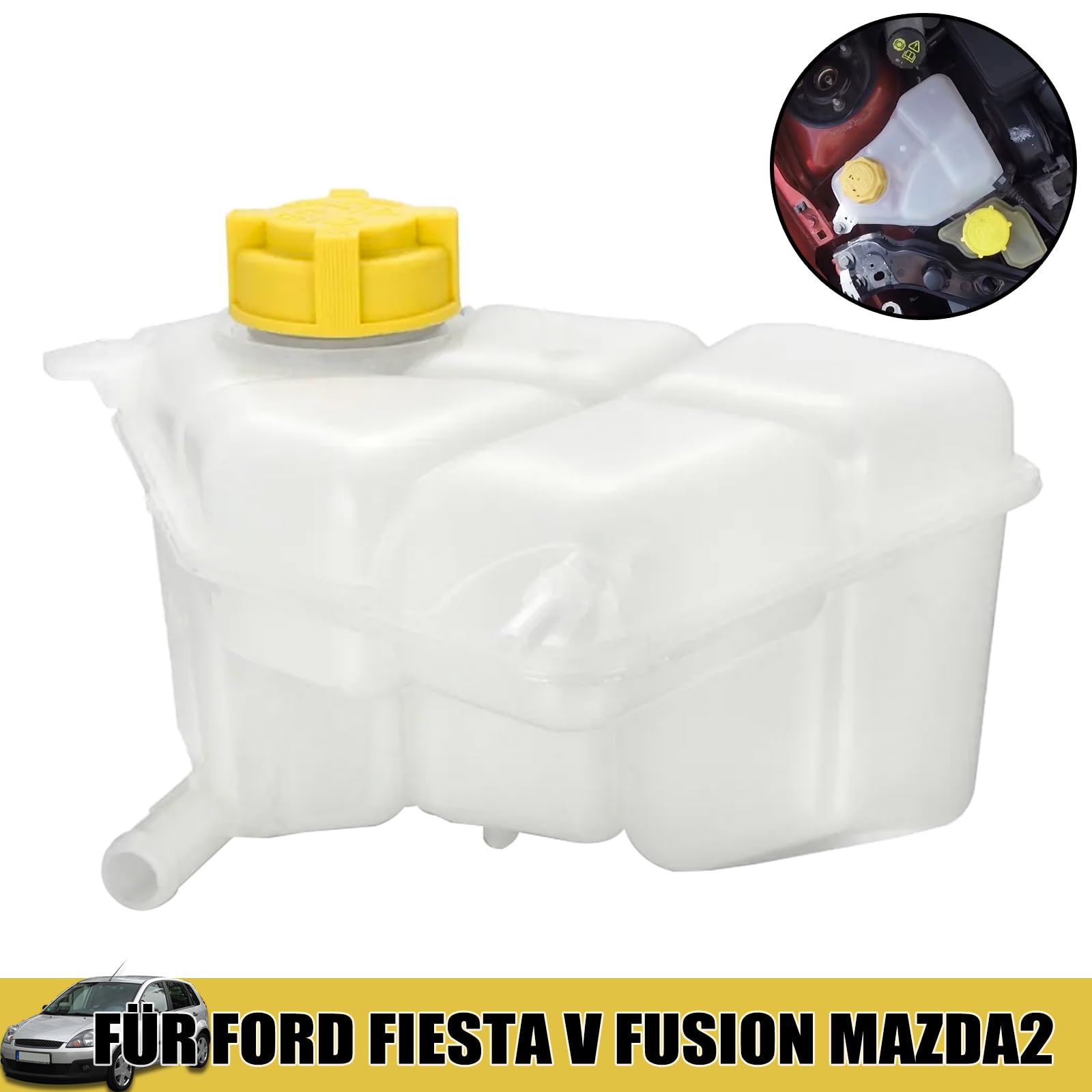Ausgleichsbehälter Kühlmittel Mit Deckel Für Ford Fiesta V (JH JD)2002-2008 Fusion (JU) Mazda 2 (DY) 1221362