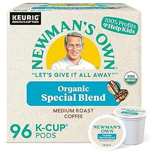 Newman’s Own Organics Special Blend Keurig Single-Serve K-Cup Pods, Medium Roast Coffee, 96 Count (4 Packs of 24)