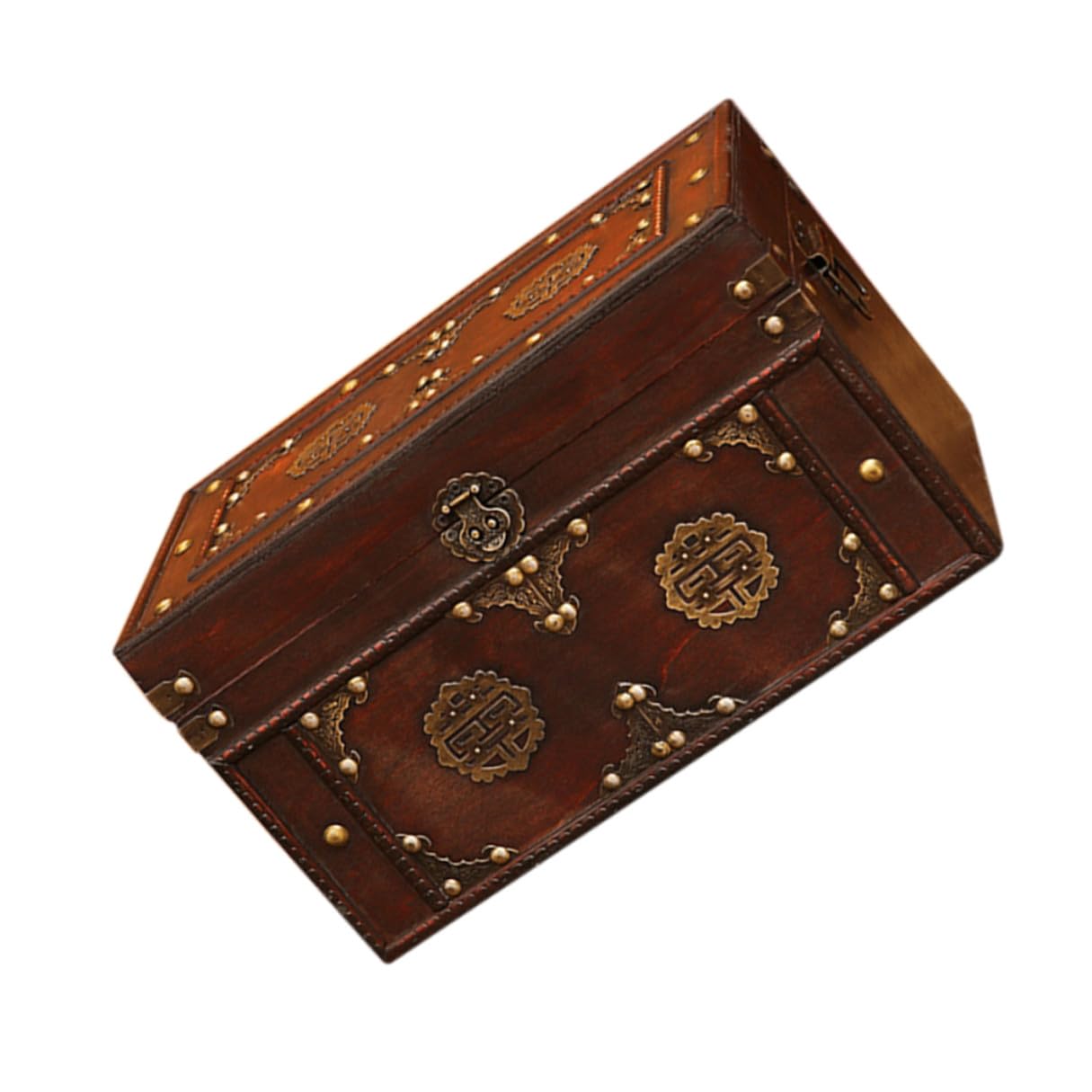 INOOMP Retro Aufbewahrungsbox Vintage Schatzkiste Klein Robuste Dekorationsbox für Schlafzimmer und Wohndeko