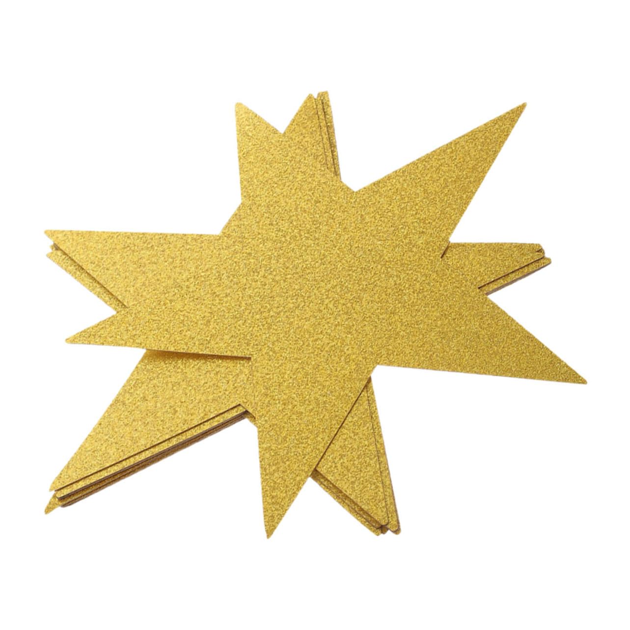 Stelle a Cinque Punte Carta Artigianale Glitter Oro 60 Pezzi per Decorazioni Fai-da-te