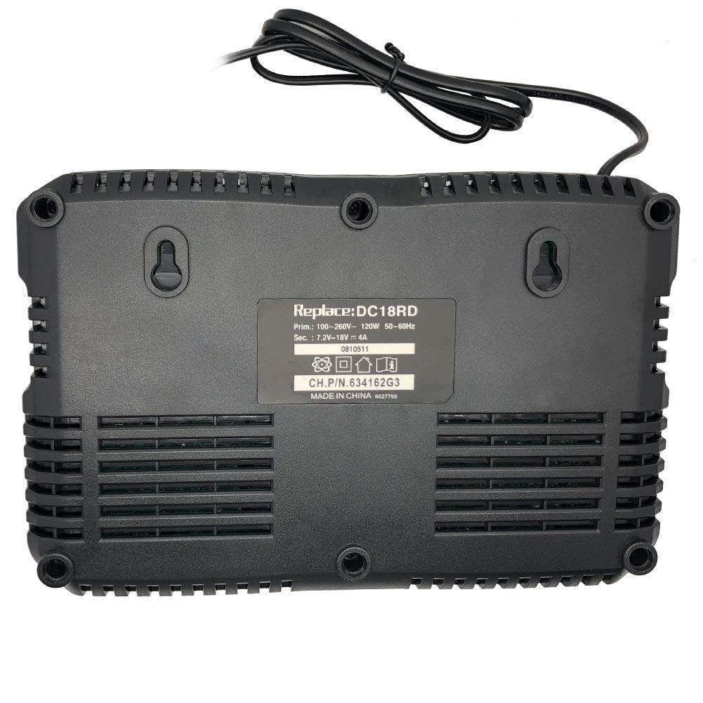2 x 18 V 5,0 Ah reserveaccu 3A DC18RC oplader, compatibel met 14,4V-18V BL1830 BL1850 BL1840 BL1860 BL1820 etc gereedschapsaccu en DC18RC DC18RD DC18SF DC18RA DC18RR F-oplader
