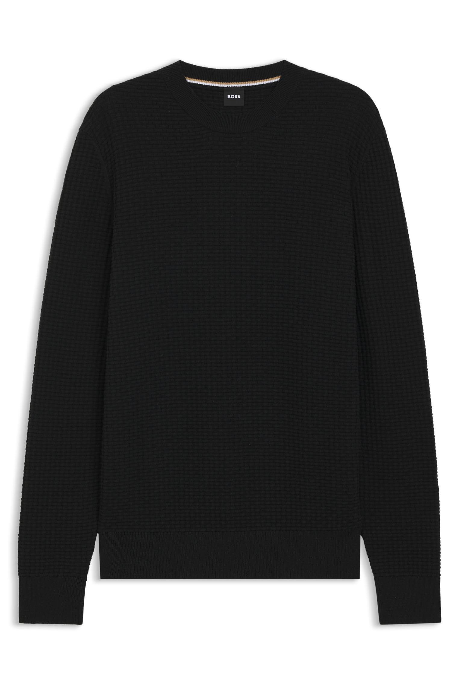BOSS Herren H-Imberto Pullover aus Baumwolle mit Strickstruktur