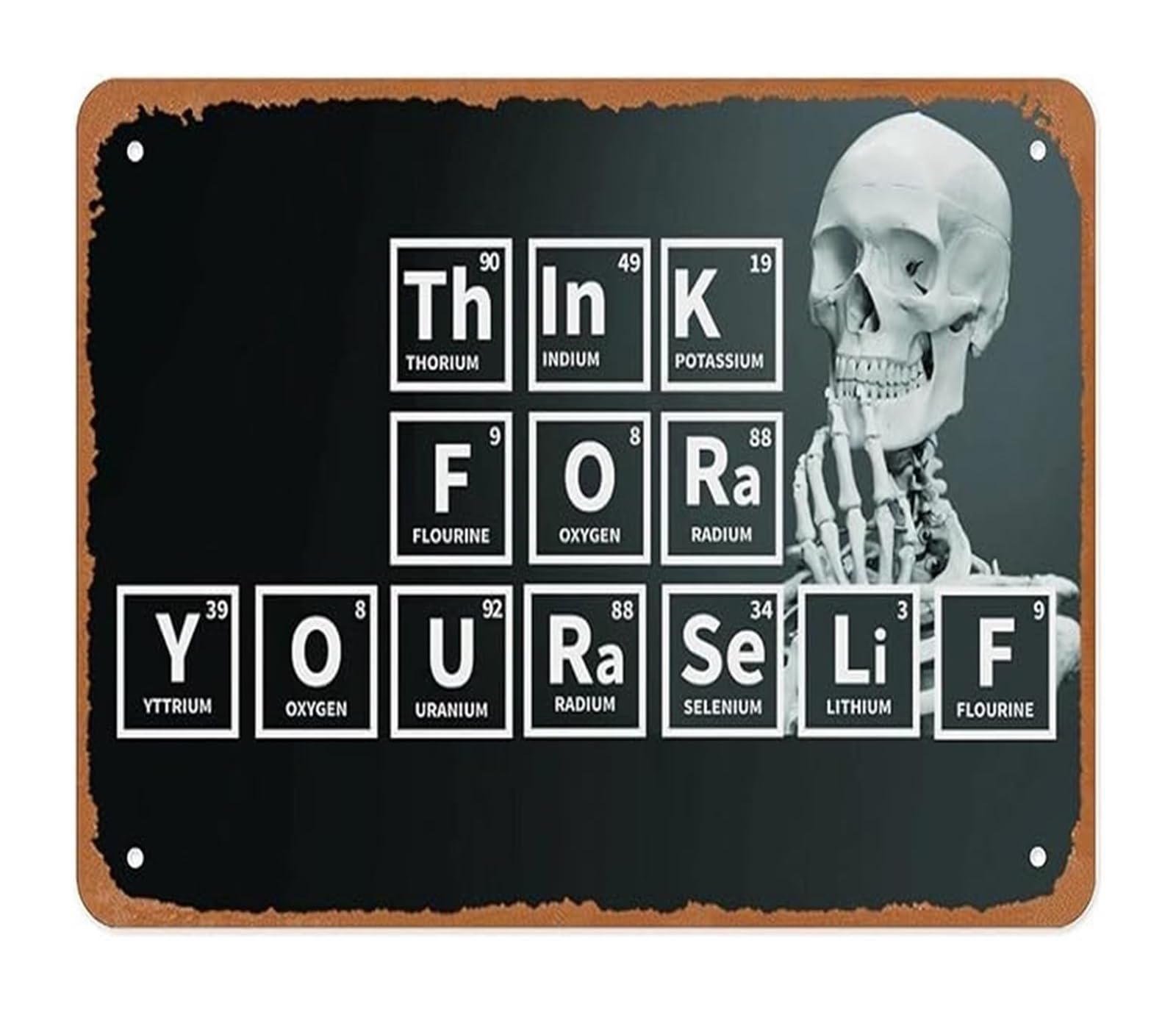 EKFBQBGW Critical Thinking Metal Sign Science Inspired Design Motivational Quote for Classroom Laboratory Office 8 X 12 in