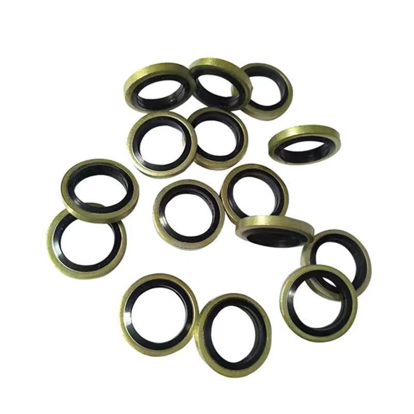 Rondelle d'étanchéité, 6/8/10/12/14/16 mm, rondelle collée en métal, caoutchouc, bouchon de vidange d'huile, compatible M6/M8/M10/M12/M14/M16, rondelle combinée, bague d'étanchéité, lèvre de joint (co