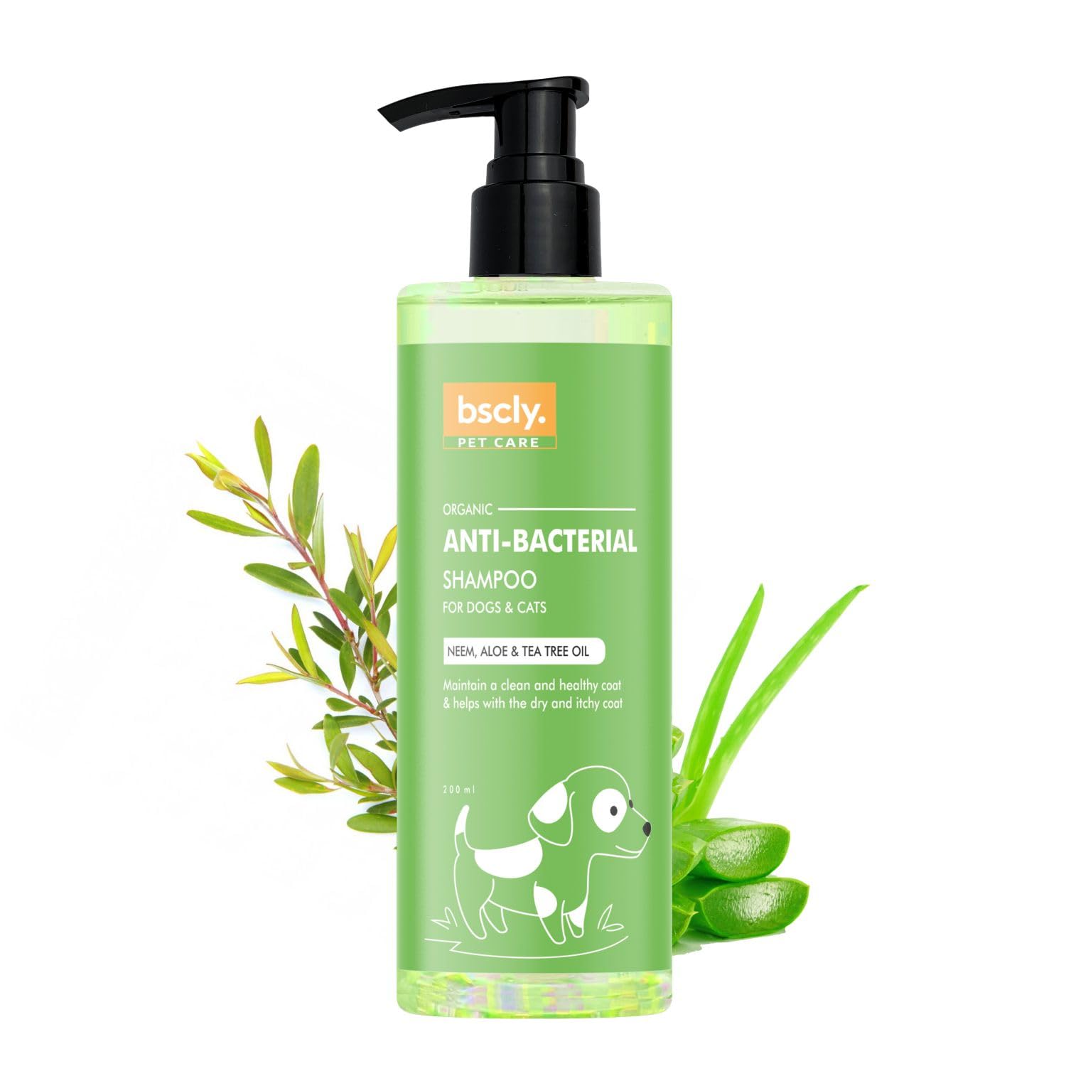 Bscly Anti Bacterial Dog Shampoo - with Neem, Aloe & Tea Tree Oil | Dog Shampoo for Pomeranian, Shih tzu Puppy, German Shepherd, Labrador & Golden Retriever, Dogs Shampoo | 200ml (B0CC8RZTJZ) Amazon Price History, Amazon Price Tracker