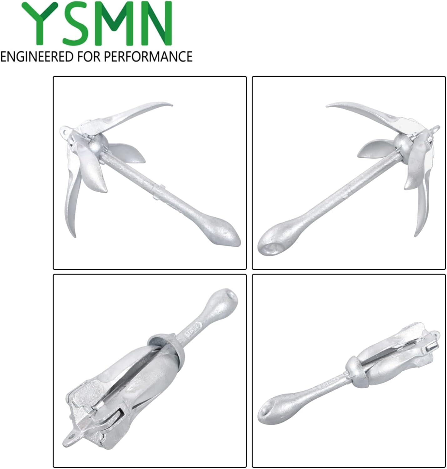 Marine Kayak Anchor Kit Folding Grapnel Anchor Kit Boat Anchor Kayak Fishing Accessories Replacement for Small Boats Kayaks Canoe Paddle Boards